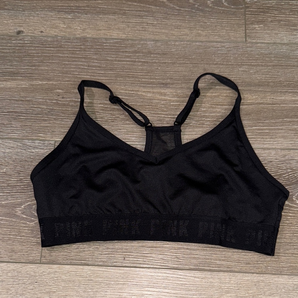 PINK Victoria's Secret Black Mesh Sports Bra - Picture 2 of 6